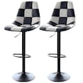 Amerihome White Checkered Racing Bar Chairs, PK2 BSRACEWSET